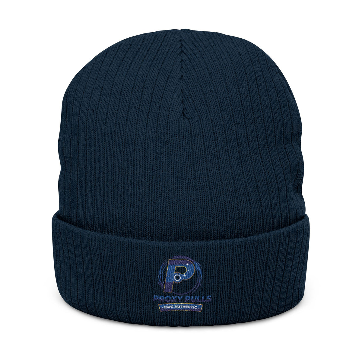 Embroidered Ribbed ProxyPulls Beanie