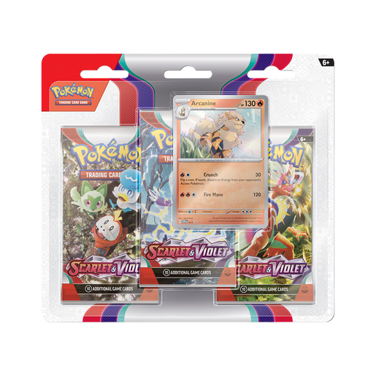 Pokémon TCG: Scarlet & Violet 3-Pack Blister - 3 Boosters & Foil Promo (Arcanine or Dondozo)