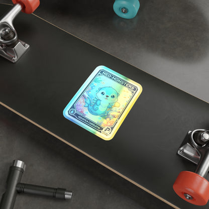 Holographic Neo-Monster Sticker - "Aquatica Cuddlefin" Premium Die-Cut