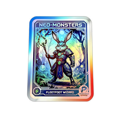 Holographic 'Neo-Monster' Fleetfoot Wizard Sticker - Limited Edition Die-Cut