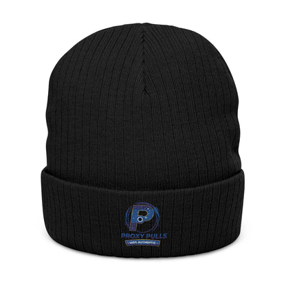 Embroidered Ribbed ProxyPulls Beanie