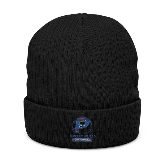 Embroidered Ribbed ProxyPulls Beanie