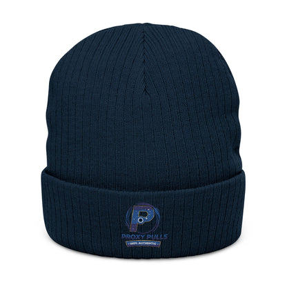Embroidered Ribbed ProxyPulls Beanie
