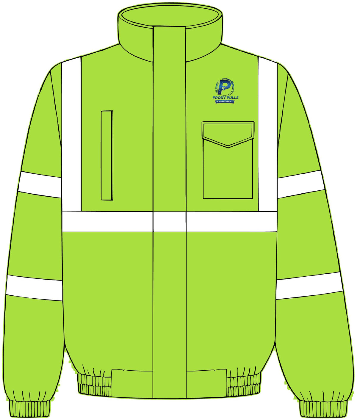 High-Visibility ProxyPulls Safety Bomber Jacket - Reflective Workwear Jacket
