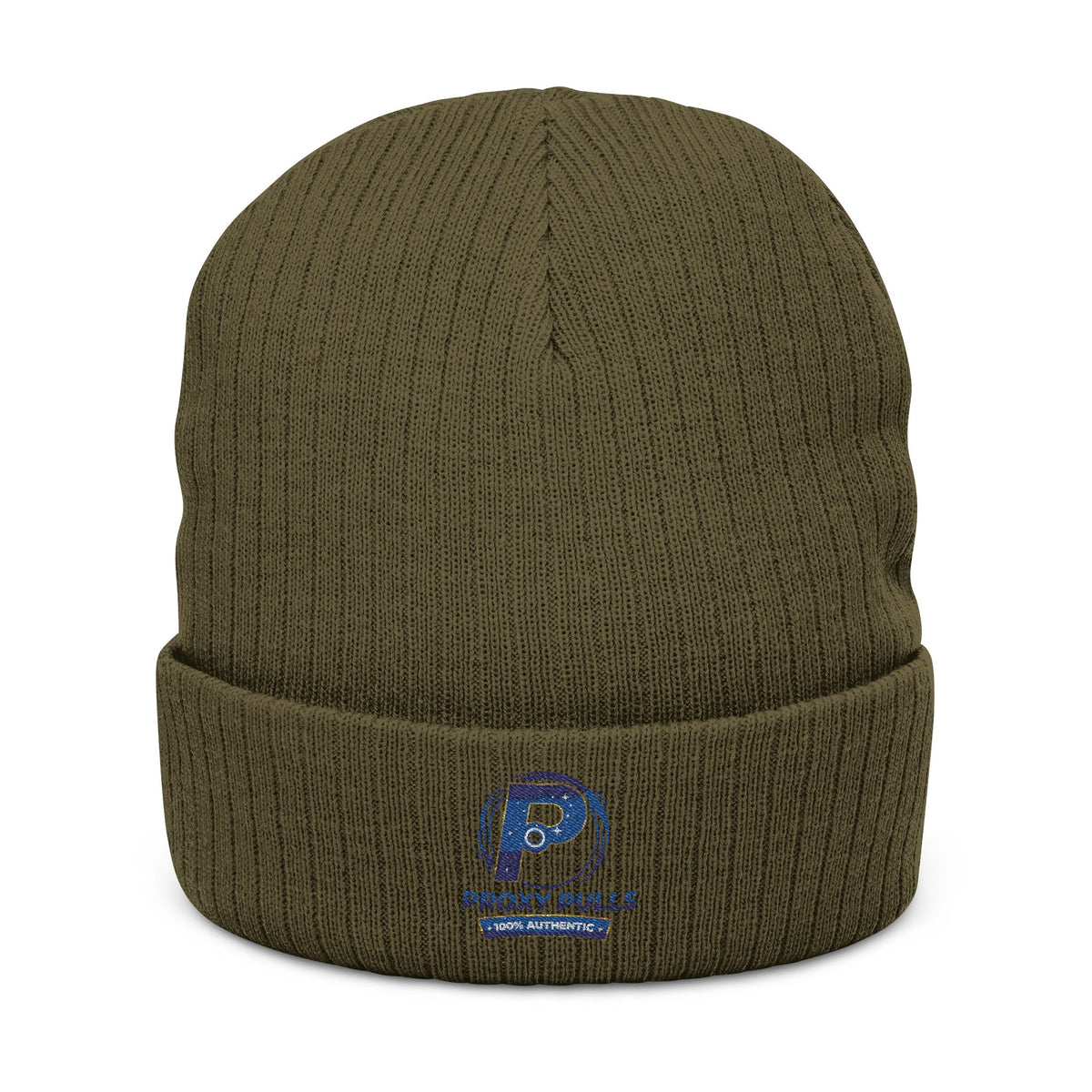 Embroidered Ribbed ProxyPulls Beanie