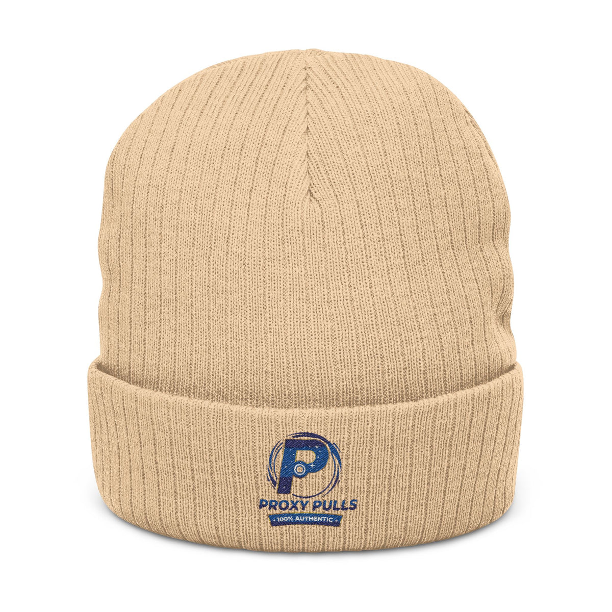 Embroidered Ribbed ProxyPulls Beanie