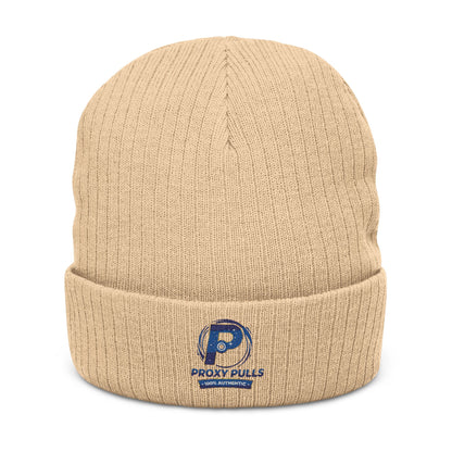 Embroidered Ribbed ProxyPulls Beanie