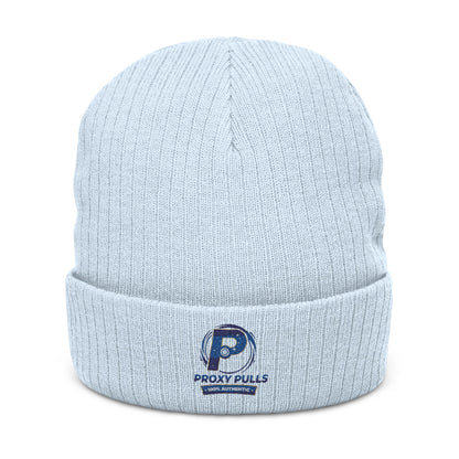 Embroidered Ribbed ProxyPulls Beanie