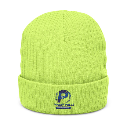 Embroidered Ribbed ProxyPulls Beanie