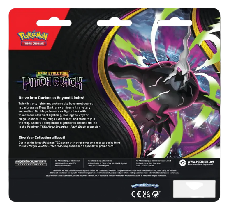 Pokémon TCG: Mega Evolution - Pitch Black 3-Pack Blister (Binacle) - (ENG)