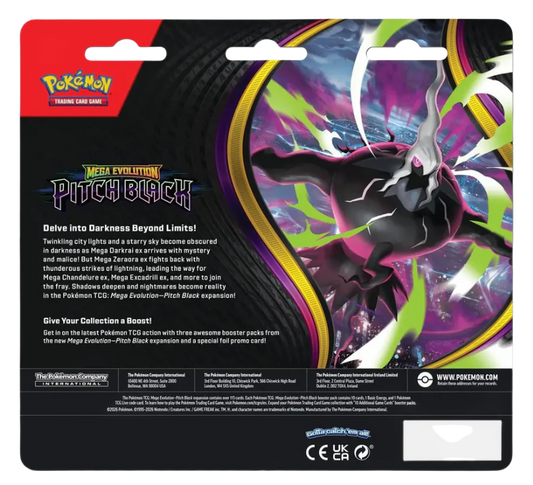 Pokémon TCG: Mega Evolution - Pitch Black 3-Pack Blister (Binacle) - (ENG)