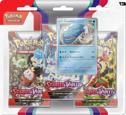 Pokémon TCG: Scarlet & Violet 3-Pack Blister - 3 Boosters & Foil Promo (Arcanine or Dondozo)